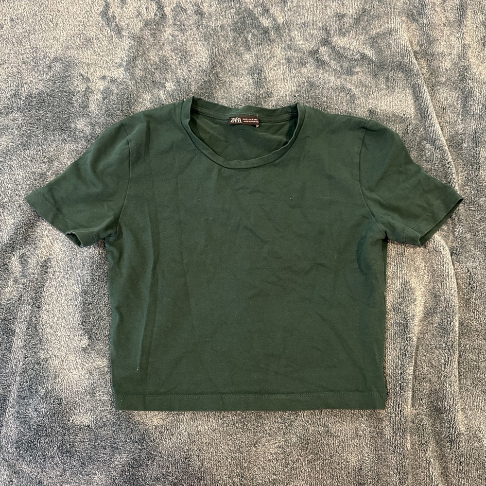 Zara Women's Dark Green Crop Top